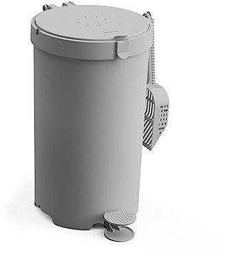 Modkat Premium Litter Keeper - Cat Litter Disposal (Includes Litter Scoop, 2X Bamboo Charcoal Filters, and 10x Recycled Waste Bags (Gray)