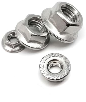 5/10 Uds M6 M8 M10 M12 hilo fino DIN6923 304 A2-70 cabeza hexagonal de acero inoxidable cerradura dentada tuerca con reborde Spinlock (Size : 5pcs M12 pitch 1.25)