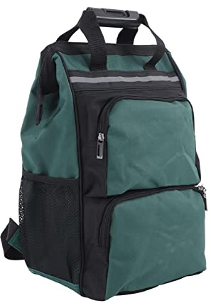 Tool Backpack Heavy Duty Tool Bag Canvas Wear Resistant Large Capacity Multi Compartments Portable Tool Backpack for Electrician Tool Bag Backpack (48cm / 18.9in Height)