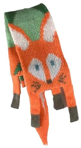 Fulenyi Fox Winterschal - Warmer und bequemer Schal mit Fuchs Muster | Strickschal für Damen und Mädchen | Halswärmer für Outdoor, Indoor, Weicher Schal für kaltes Wetter, Geschenk