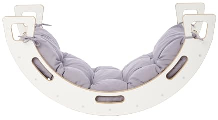 Garronda Ensemble 2 en 1 Arche d'escalade avec Coussin Jouet Montessori pour Enfants dès 1 an GD-0059 (Blanc Arche d'escalade avec Coussin)
