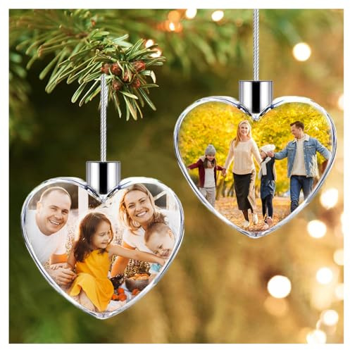 Personalisierte Foto-Kugel, Weihnachtsschmuck – doppelseitiges Bild, individuelles Weihnachts-Pedent für Design, hängende Bäume, Weihnachtsdekoration, Weihnachtsgeschenke für Mutter, Vater, Kinder,