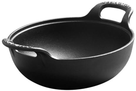 MAGICLULU Cocotte en Fonte Antiadhésive 20 Cm, Poêle à Frire Épaisse en Fonte, Résistance Thermique Élevée, Usage Domestique, Cuisson sur Flamme Nue, Marmite Multifonctionnelle pour Soupe