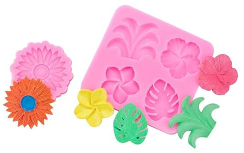 Silikonbackform 2 Stück Blumen, Pflanzen, Silikonformen, Kaugummi, Ton, Handgemachte Formen, Fondant Schokoladenherstellungszubehör