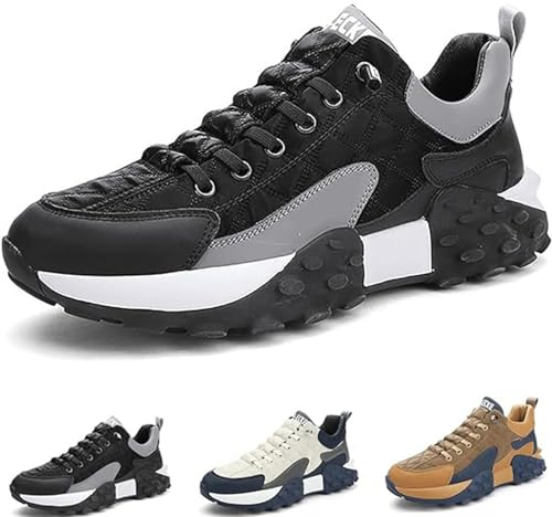 Sneaker Ortopedica Comfort da Uomo 2024, Scarpe Ortopediche Slip-on, Softsfeel per Alleviare Il Dolore ai Piedi (Color: Black, Size: 43)