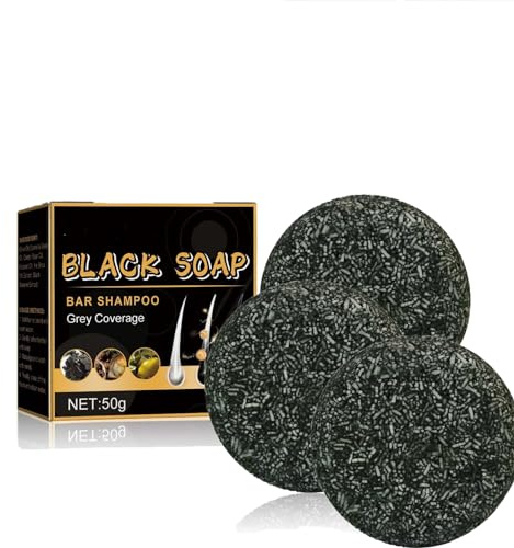 Jabón de brillo gris, champú contra canas, barra inversa de pelo gris espartano, para cubrir el cabello gris, brillo gris, barra de champú de carbón, barra de champú sólido para el cabello (3