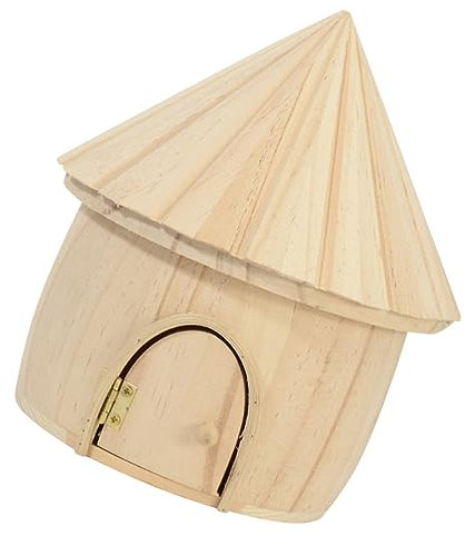 Beaupretty Décoration Élégante En Bois Pour La Maison Petite Cabane Décorative Boîte De Rangement En Bois À Bords Lisses Pour Bureau