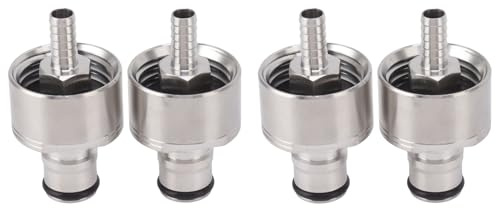 4 Pack Stainless Steel Carbonation Cap, Forced Carbonation PET Bottle Filling CO2 Coupling Cap Carbonator System Fizzy Drinks Carbonation Cap for Soda Beer Homebrew Kegging