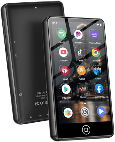 AGXOV 4,02-Zoll Touchscreen MP3 Player, 80GB Musik-Player with WLAN und Bluetooth, Android MP4-Player mit Spotify, Amazon Music, Deezer, FM-Radio, Sprachrecorder, E-Book-Reader (schwarz)