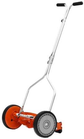 VENTEO - Cortacésped manual helicoidal de césped 4 cuchillas 35 cm | Altura ajustable 1,27 a 4,45 cm Corte preciso | Cortacésped manual ecológico sin electricidad silenciosa | Cortacésped jardín