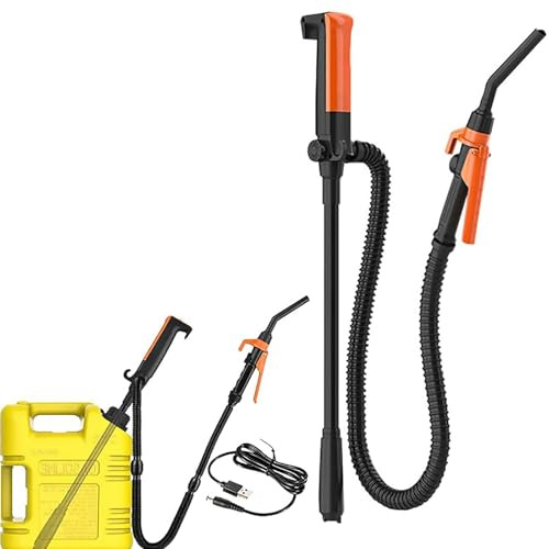 Electric Fuel Transfer Pump – Portable Rechargeable Diesel & Oil Pump with 1M Flexible Hose, 12.0LPM Flow Rate & 3.0m Head for Gas, Diesel, Water & Fuel