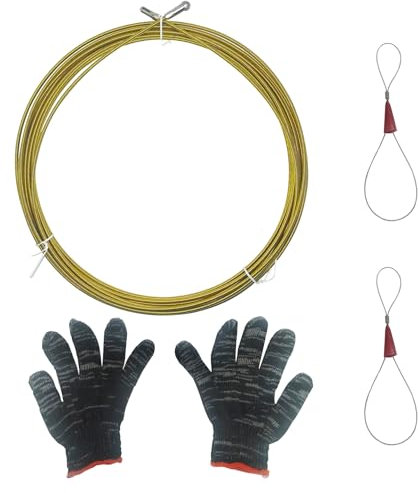 Fish Tape Wire Puller Fishing Sticks Cable Spring Electrical Equipment Tools, Wall Running Snake for Electricians (16.5FT(5meters) Spring)