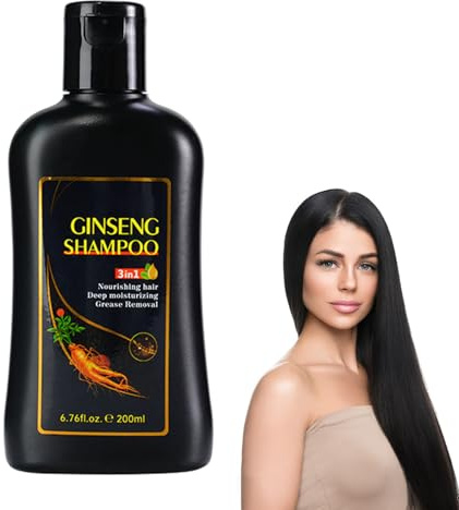 Champú Oscurecedor Con Ginseng - Tinte Natural Para Cubrir Canas, 3 En 1 Para Hombres Y Mujeres, Fórmula Herbárea De Larga Duración, 200ml - Ideal Para Todo Tipo De Cabello, Refuerza Y Revitaliza