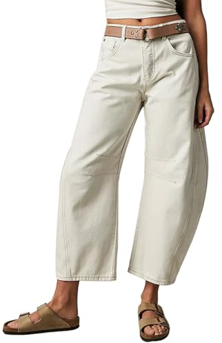 M&Catree Mujer Vaqueros Baggy Trousers Barrel Jeans Cintura Alta Wide Leg Y2K Pantalones de Mezclilla
