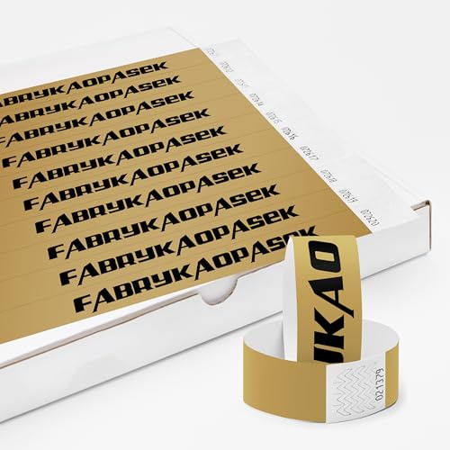 Einlassbänder aus Tyvek Individuell Schwarzer Bedruckte 25 x 255 mm mit Personalisierten Text/Logo - 500 Stück Party Eintrittsbänder - Selbstklebend und Wasserdicht Festival Armbänder