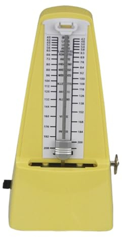 harayaa Mechanisches Metronom, Track-Tempo und Beat, Metall, tragbar, lauter Sound, universelles Metronom für Schlagzeug, Gitarre und andere Instrumente, Gelb