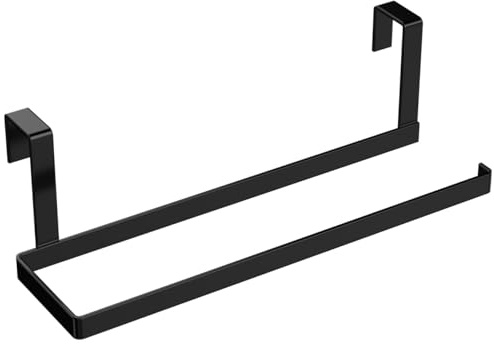 ABOOFAN Küchenrollenhalter Zum Einhängen Schwarz No-Drill Papierrollenhalter Für Schranktüren Bis 0.91 in Platzsparender Rollenpapier-Organizer Für Küche Schrank Und Bad