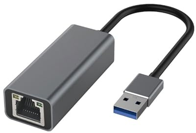 LIXSAZSE Scheda di rete USB ad velocità Gioco e download semplificati in lega di alluminio 1000M senza driver per laptop con scheda rete, USB（grigio）