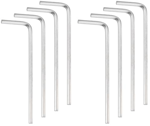 sourcing map 8pcs Hex Key Wrench 2mm Cr-V Steel L-Shape Hexagon Metric Wrenches Repairing Tool for Home DIY Bike Motorcycle Repair, Silver
