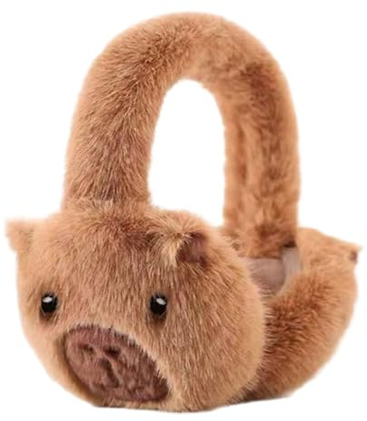 shpuuyy Ohrenschützer Für Kaltes Wetter,Capybara Plüsch Stirnband,Faltbare Weiche Thermische Winter Ohrenschützer - Für Pendeln Outdoor-Sport Skifahren Schnee Kaltes Wetter Herbst Motorrad Radfahren