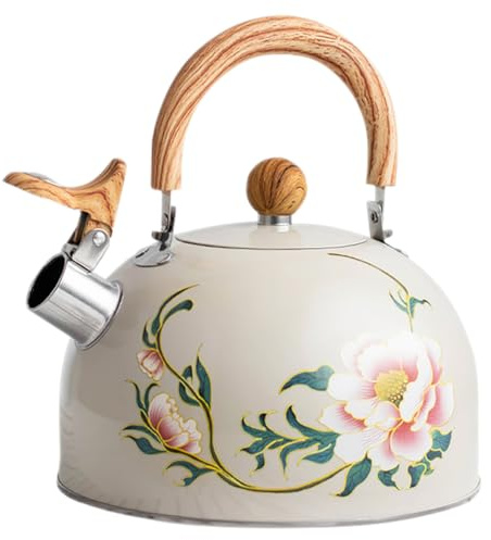 WHAMVOX Bouilloire Sifflante Portable 3L pour Camping et Randonnée Compatible Plaques à Induction Acier Inoxydable Léger Poignée Ergonomique pour Eau Bouillante et Thé en Extérieur