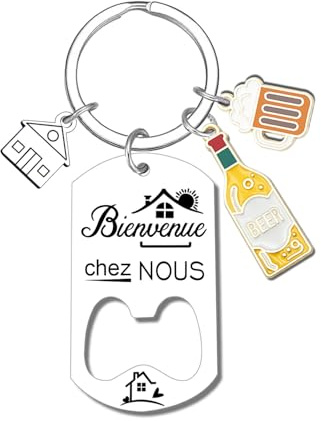 YJYJZX Porte clé Maison Couple - pour la Maison Porte-clés - Cadeau Amour de Pendaison de Crémaillère Saint Valentin Porte Clef Homme Femme Cadeaux Noël