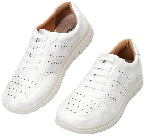 CLEIKS Scarpa Donna Elegante Comoda Mocassino Donna Scarpe Donna con Suola Antiscivolo E Materiale di Morbido (Bianco, 40 EU, WCL260333-2)