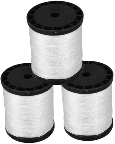 MOBUTOFU 3 Rolls Masonry Nylon String Line, Twisted Construction String Cord for Bricklaying and Outdoor Use, Sturdy White Nylon Twine for Building Sites and Masonry Projects