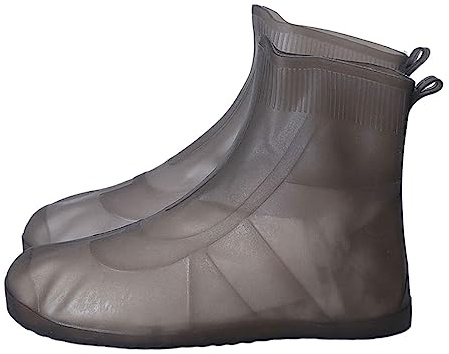 Milageto Cubiertas Impermeables de Zapatos Cubiertas de Lluvia Antideslizantes Cubiertas Reutilizables de Botas Material TPE Adecuadas para Viajes Ciclismo, Gris Profundo L