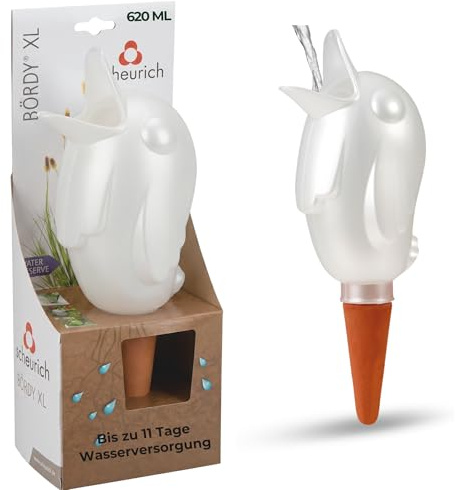 Scheurich Wasserspeicher Boerdy XL Weiß - 620ml Wasser für bis zu 7 Tage Champagne Pearl Höhe 29 cm mit Tonkegel