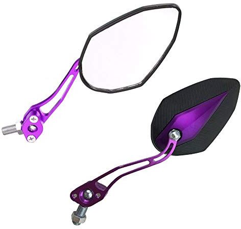 Mintice Violet Universel rétroviseur latéral de Moto Miroir Scooter extrémité du Guidon 8mm 10mm Sport