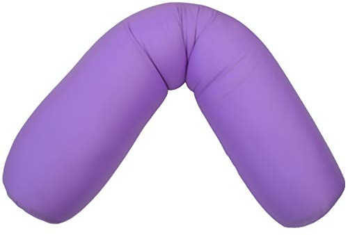 Squishy Deluxe Mikroperlenkissen mit Reißverschluss, Abnehmbarer Bezug, hypoallergen, 47 x 18 cm violett