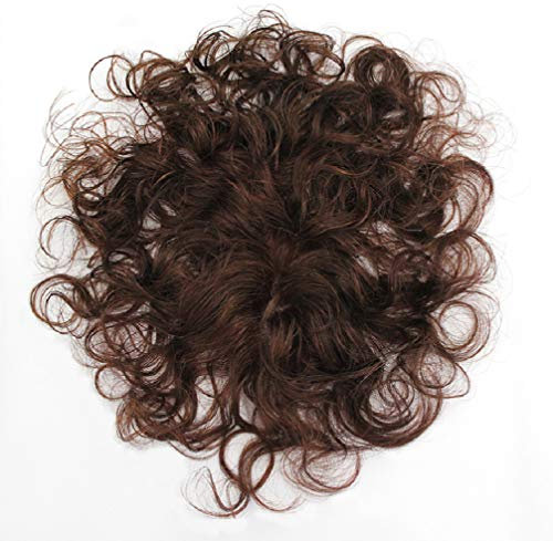 Haarteil, Echthaar, Toupet, gewellt, natürlicher Look, unsichtbar, für Frauen mit dünner werdendem oder weißem Haar, 5 x 8 cm, 15 cm, natürliche Farbe