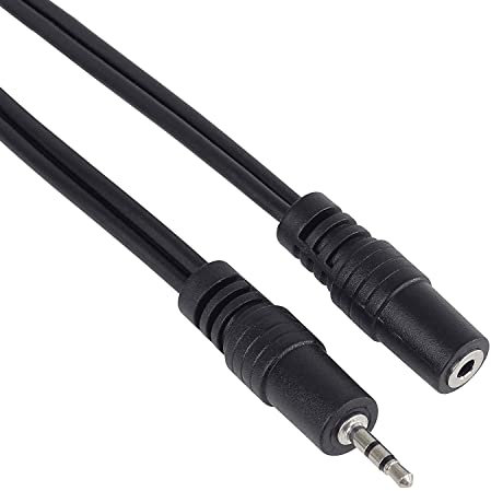 CABLEPELADO Cavo audio prolunga prolunga | Jack Audio Stereo 2,5 mm Maschio a Femmina | Prolunga Audio Stereo | per Altoparlanti, Cuffie, Cellulare, Tablet, MP3 | Nero | 2 Metri