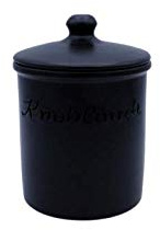 Keramik Knoblauchtopf 10 x 14 cm (schwarz)
