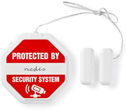 Nedis Doorstep Window Alarm, Ultra Thin, Glass Break Detector With Integrated Door Window, Alarm On Off Switch, Adjustable Sensitivity, Battery Powered, 85db