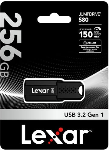 Memoria USB Lexar JumpDrive S80 Negro 256 GB