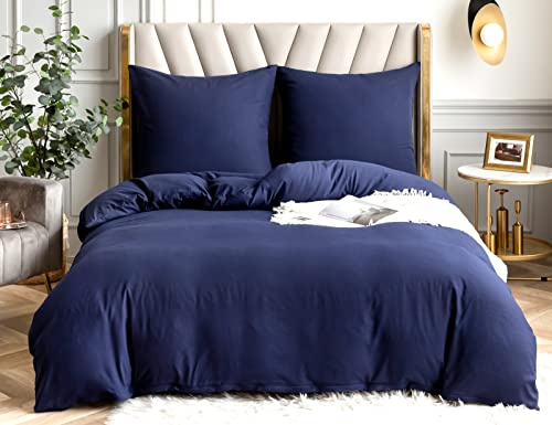 Amolavet Sommer Bettwäsche 200x200 Blau Uni Gebürstete Mikrofaser Super Weich & Atmungsaktiv Pflegeleicht & Bügelfrei 3 Teilig Bettbezug Set mit Reißverschluss für Doppelbett