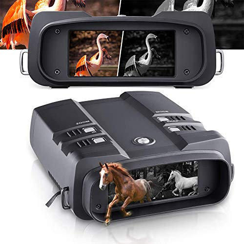 Digitales Nachtsichtgerät (3.6-10.8)x31mm Vergrößerung 7 Level IR Infrarot Zoom 984ft Erkennungsweite Binokular Nachtsicht mit 4 LCD Bildschirm Wasserdichtes Fernglas mit 64G Speicherkarte