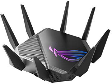 Asus Router Gaming GT-AXE11000, tri-band, WiFi 6E, nuova banda 6GHz, porta WAN/LAN 2.5G, compatibile con PS5, accelerazione di gioco mobile e supporto AiMesh