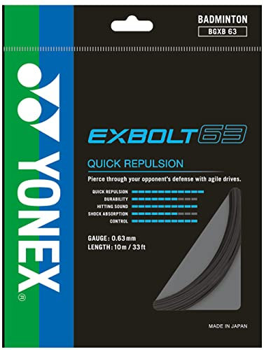 YONEX Exbolt 63 Badmintonsaite, 0,63 mm, Schwarz