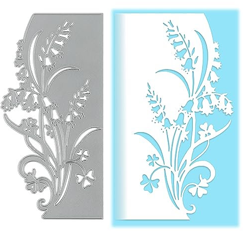 Flower Leaf Metal Die Cuts, Lily of The Valley Lace Bells Edge Cutting Dies Cut Stencils for DIY Scrapbooking Arts Crafts Album Decorative Embossing Paper Dies Card Making