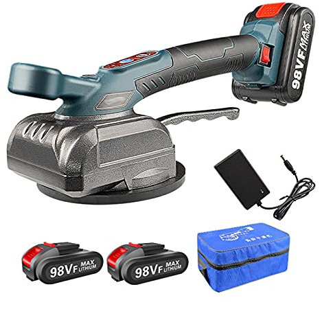 Piastrellista, Utensile Posa Pavimenti Automatico - Martello Vibrante in Gomma con Manici Antiscivolo - Aspirazione Massima di 100 kg (2 Batterie)