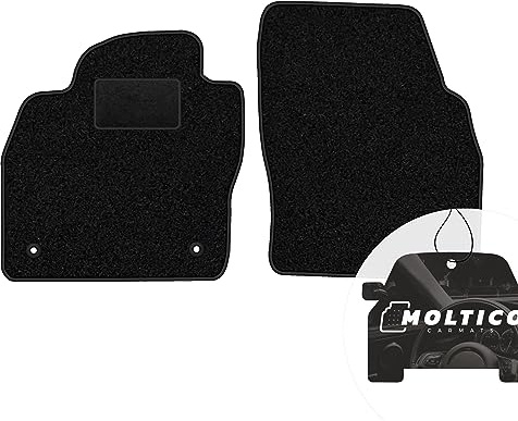 moto-MOLTICO Vorne Fußmatten Auto Velours Autoteppiche Schwarz Automatten Set 2-teilig passend für VW Polo VI, Seat Ibiza V, Arona, Audi A1 III ab 2017