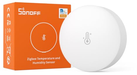 SONOFF SNZB-02P ZigBee 3.0 Capteur de Température et d'humidité Intelligent, Pour la Surveillance à Distance et la Domotique, ZigBee Hub Requis, Compatible avec Alexa/Google Home/Smartthings