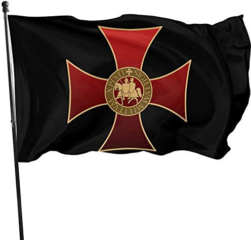 Giardino Bandiera 90x150cm, Logo Del Cavaliere Templare Bandiera In Poliestere Rinforzata Decorazione Stagione Bandiera, Per Feste Strada, Feste Estive