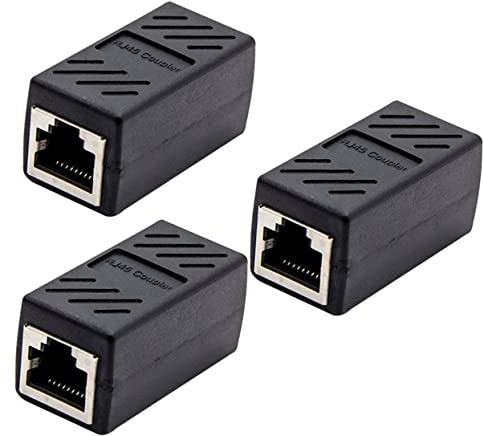 Mikikit 3stücke Kupplung Ethernet Stecker Kompatibel für Netzwerk Kabel Verbindung ohne Signalverlust für Home Office und Andere Umgebungen