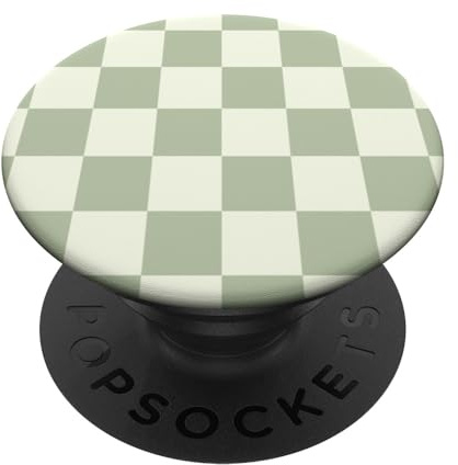 Classic Checkered Checker Checkerboard Light Sage Green PopSockets Adhesive PopGrip