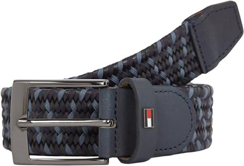 Tommy Hilfiger Uomo Cintura Adan New Elastic Intrecciata, Blu (Space Blue), 85 cm