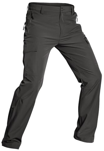 Wespornow Pantalones de Senderismo para Hombre, Ligeros, de Secado rápido, Impermeables, para Viajes, Camping, Caza, Pesca, tácticos (Gris, XL)